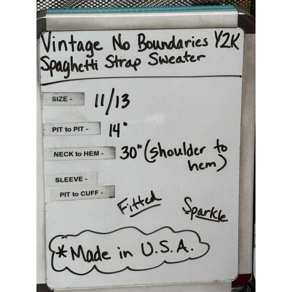 Vintage No Boundaries Y2K Spaghetti Strap Knit Fitted Sweater Cami Sz 11/13 USA - Picture 7 of 7